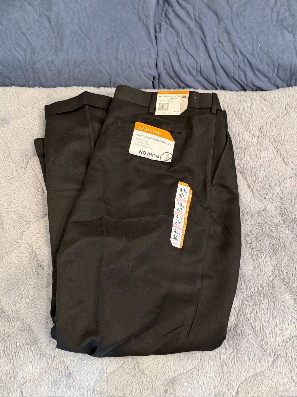 NWT Savane Men's Black No-Iron Chinos